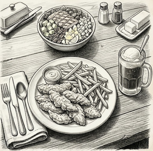 Comfort food illustration